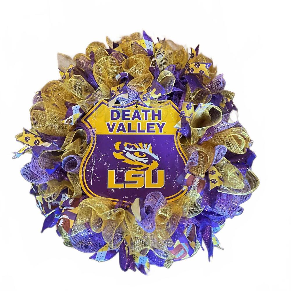 LSU Purple & Gold Death Valley Door Wreath